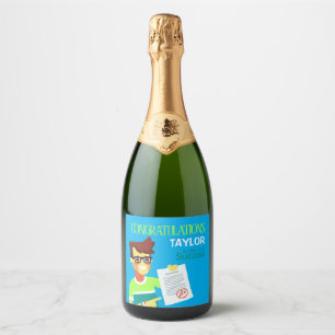 Congratulations on His Exam Success – Customizable Sparkling Wine Label