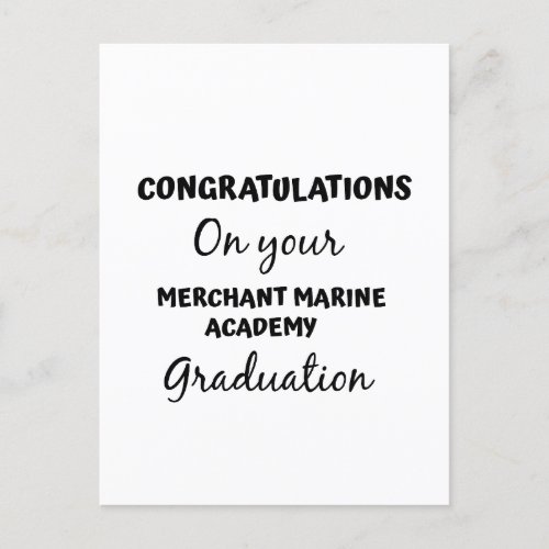 congratulations on merchant marine academy grad postcard