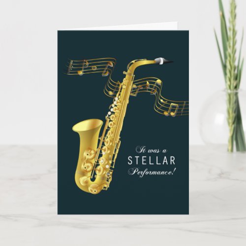Congratulations on Musical Performance Saxophone Card