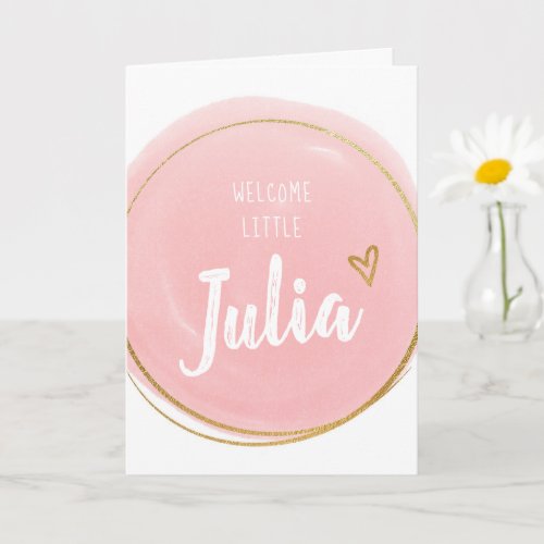 Congratulations on New Baby Girl Welcome Card