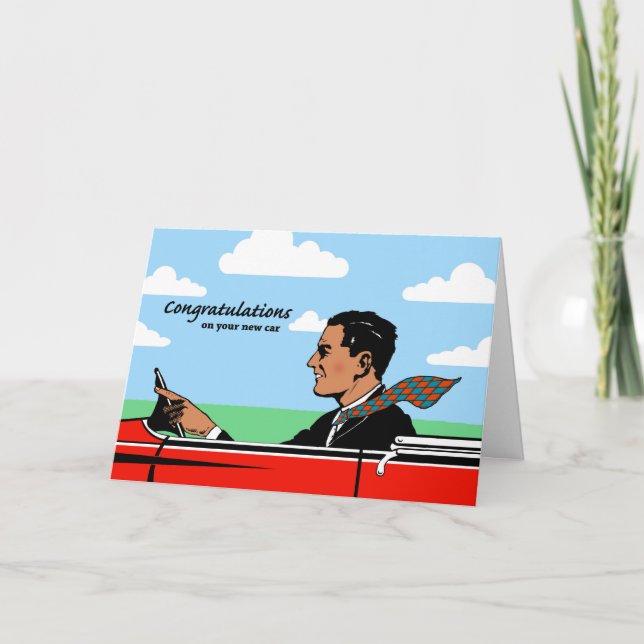 Congratulations on New Car for Dad, Sports Car Card (Front)