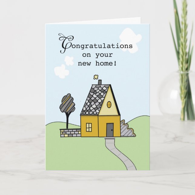 Congratulations on New Home Sweet Simple Drawing Card (Front)