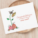Congratulations on New Nest | Autumn Home Realtor Postcard<br><div class="desc">Send warm wishes to new homeowners with our "Congratulations on Your New Nest" Postcard. Featuring a charming watercolor of a crow bird nestled in a tall sunflower, this card exudes autumn vibes and is perfect for celebrating a new home purchase or move. With its heartfelt message and cozy imagery, it's...</div>