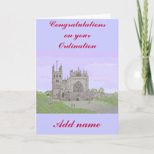 Congratulations on Ordination add name Cathedral Card