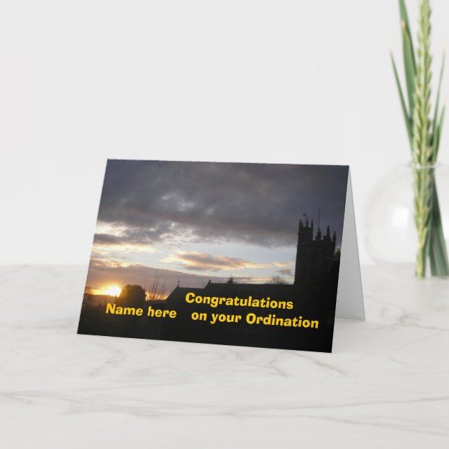 Congratulations on Ordination customize add name Card (Front)