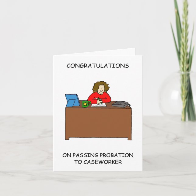 Congratulations on Passing Probation to Caseworker Card (Front)