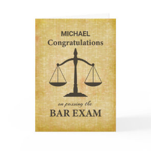 Congratulations on Passing the Bar Law Test Exam Card