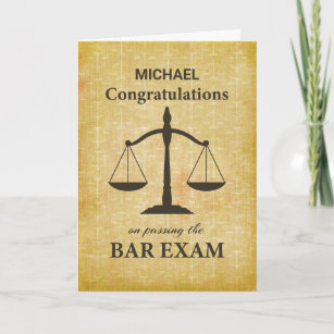 Congratulations on Passing the Bar Law Test Exam Card