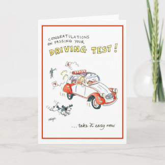 Congratulations on passing your driving test card
