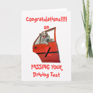 CONGRATULATIONS ON PASSING YOUR DRIVING TEST CARD