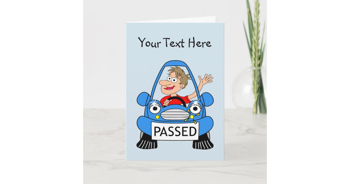 Personalised Handmade 'You Passed' Driving Test Card available in pink or Blue