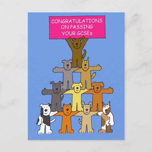 Congratulations on Passing Your GCSEs. Postcard (Front)