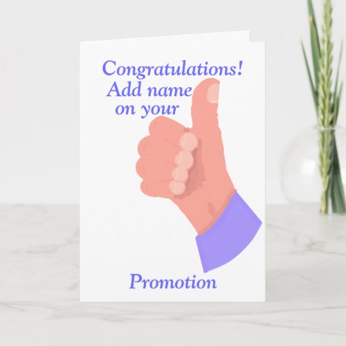 Congratulations on Promotion customize Card