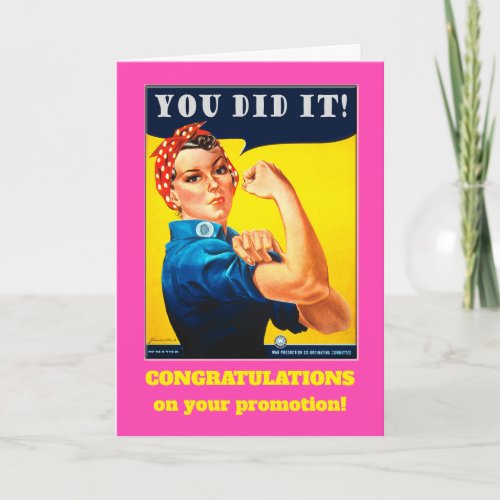 Congratulations on Promotion Rosie the Riveter  Card