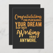 Congratulations on Pursuing Your Dream (Front/Back)