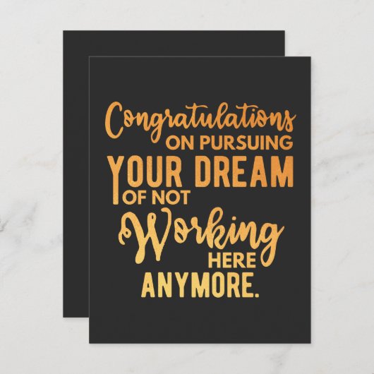 Congratulations on Pursuing Your Dream (Front/Back)