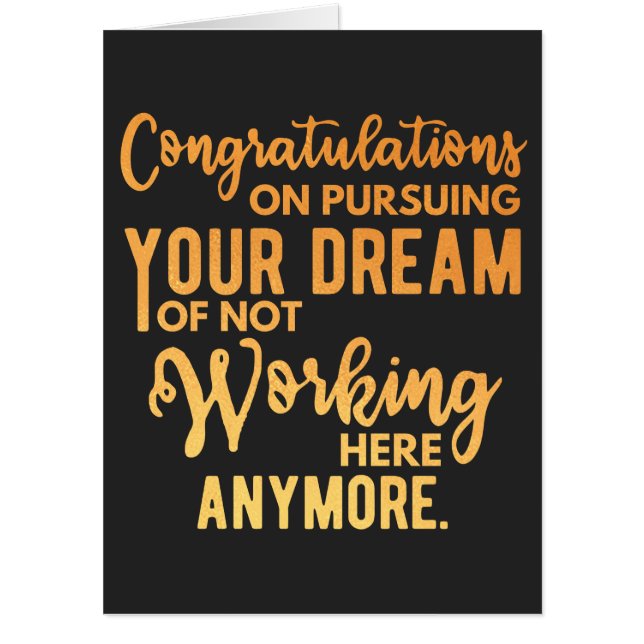 Congratulations on Pursuing Your Dream Card (Front)
