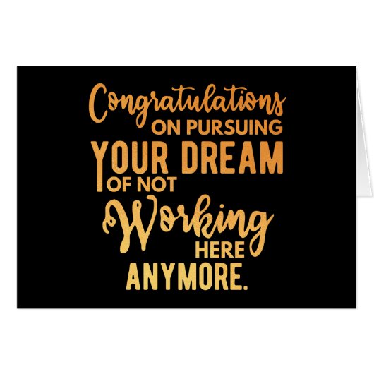 Congratulations on Pursuing Your Dream Cards (Front Horizontal)