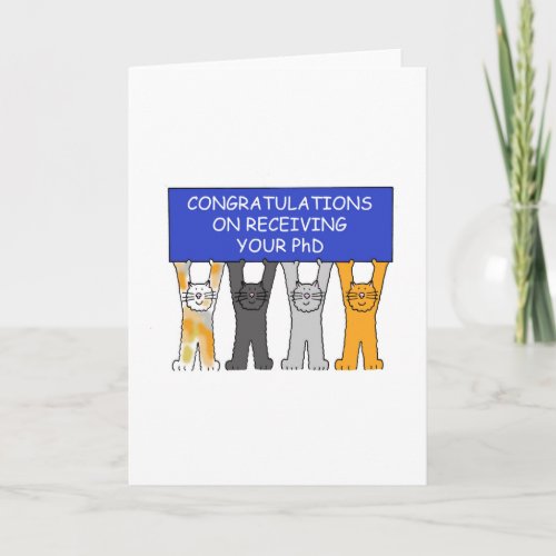 Congratulations on Receiving Your PhD Cute Cats Card