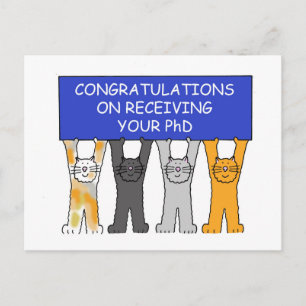 Congratulations on Receiving Your PhD Cute Cats Postcard