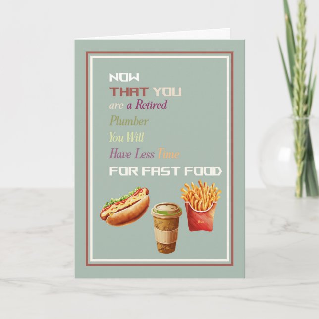 Congratulations on Retirement for Plumber Card (Front)