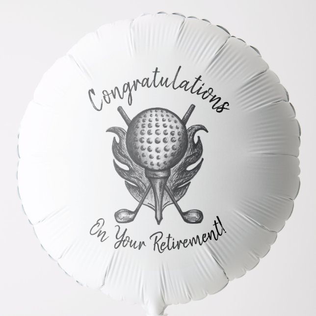 Congratulations on Retirement Golf Ball Tee Clubs Balloon (Front)