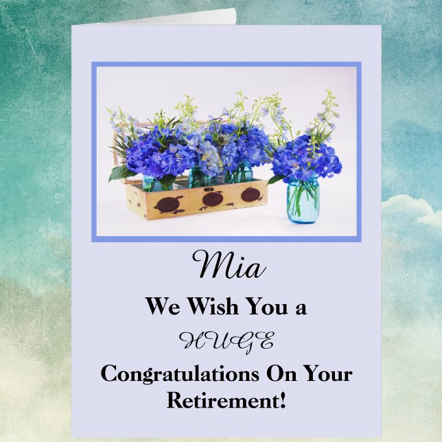 Congratulations on Retirement Hydrangeas In Jars Card (Creator Uploaded)
