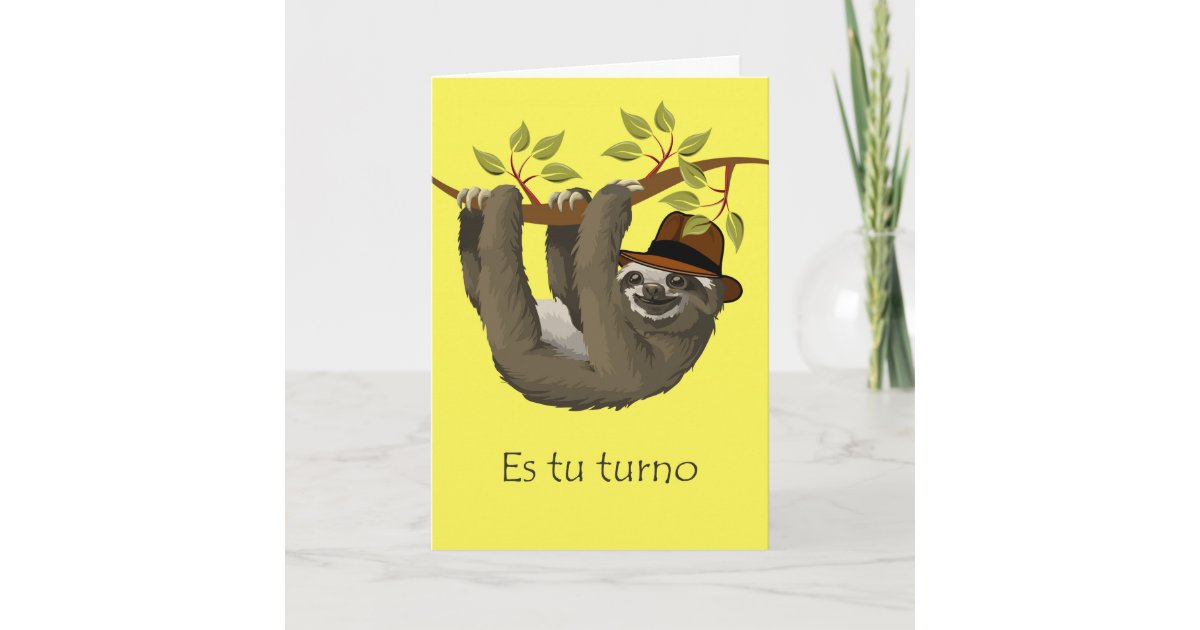 Congratulations on Retirement in Spanish, Sloth Card