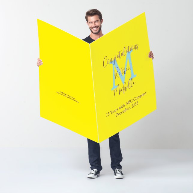 Congratulations on Retirement, Monogram Big Jumbo Card (In Situ)