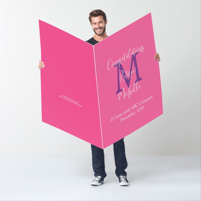 Congratulations on Retirement, Monogram Big Jumbo Card (In Situ)