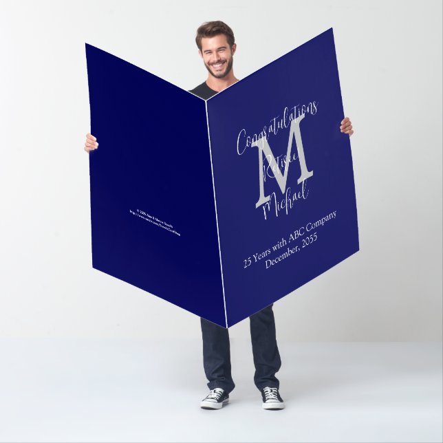 Congratulations on Retirement, Monogram Big Jumbo Card (In Situ)