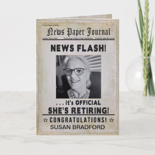 Congratulations on Retirement Newspaper For Her
