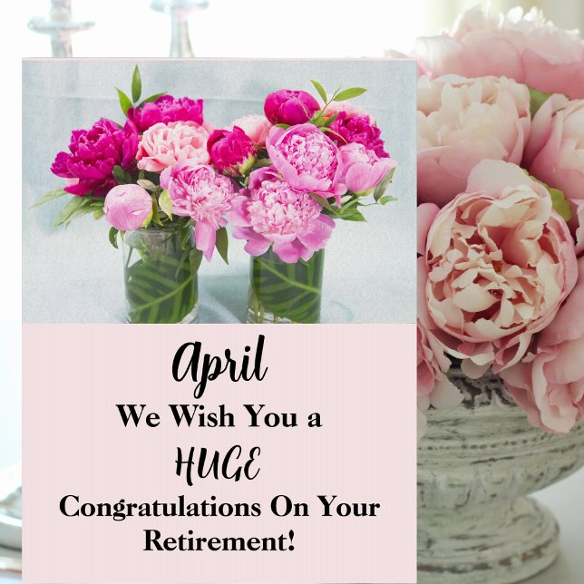 Congratulations on Retirement Pink Peonies Card (Creator Uploaded)