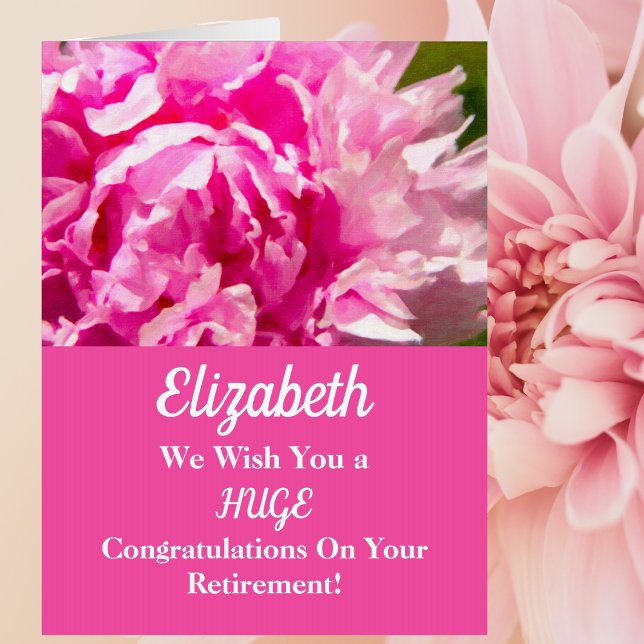 Congratulations on Retirement Pink Peony Card (Creator Uploaded)