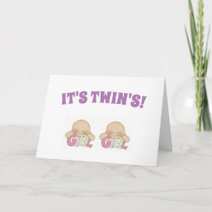 Congratulations on the Birth Card Twin's Two Girls