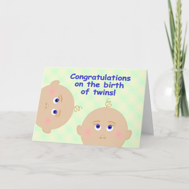 Congratulations on the Birth of Twins! Card (Front)