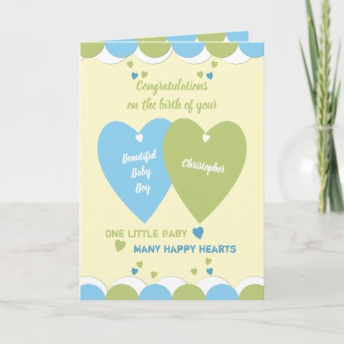 Congratulations on the birth of your baby boy card