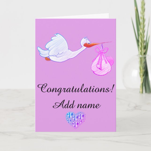Congratulations on the birth of your baby card (Front)