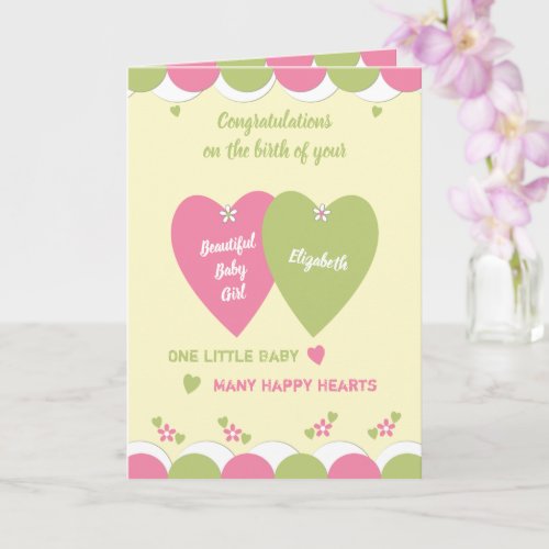 Congratulations on the birth of your baby girl card