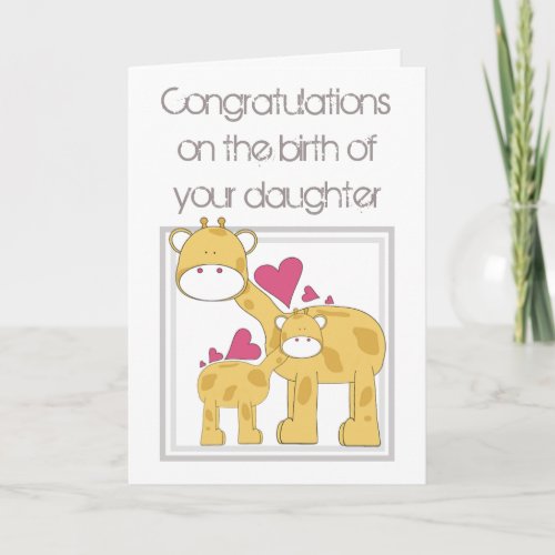 Congratulations on the birth of your daughter card