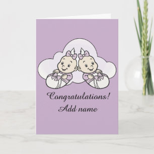 Congratulations on the birth of your twins card