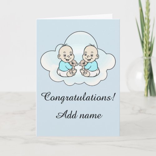 Congratulations on the birth of your twins card