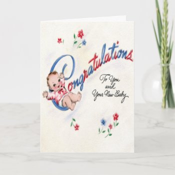 Congratulations On The New Baby Card by Vintage_Gifts at Zazzle