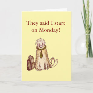 Congratulations on the New Job card, cute dog Card