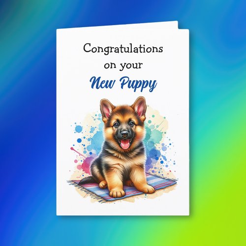 Congratulations on the New Puppy German Shepherd Card