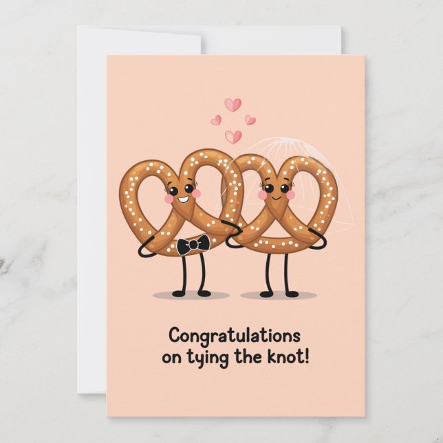 Congratulations On Tying The Knot Pretzel Funny Invitation (Front)