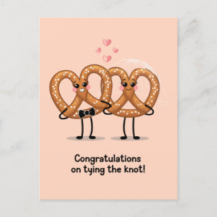 Congratulations On Tying The Knot Pretzel Funny Postcard