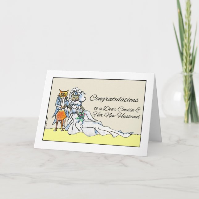Congratulations on Wedding for Cousin and Husband Card (Front)