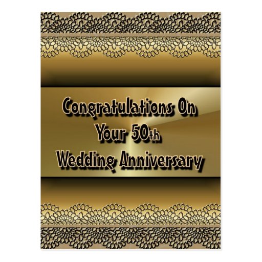 Congratulations On Your 50th Wedding Anniversary Postcard | Zazzle