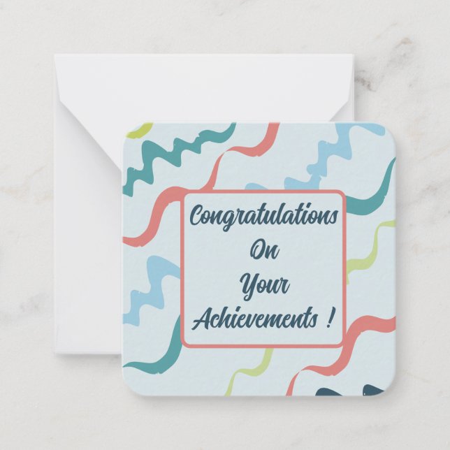 Congratulations On Your Achievements! Note Card (Front)